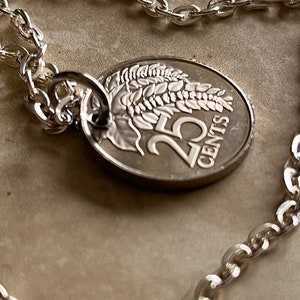 Trinidad and Tobago Mint Double Struck Coin Necklace 25 Cents Pendant Vintage Custom Made  Coins Coin Enthusiast Fashion Accessory Handmade