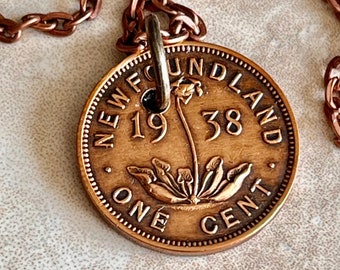 Canadian Penny Coin Pendant Newfoundland Necklace Handmade Jewelry Gift For Friend Coin Charm Gift For Him, Her, World Coins Collector