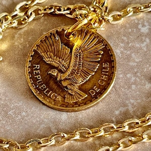 Chile Coin Pendant Chillan 2 Centesimos Personal Necklace Old Vintage Handmade Jewelry Gift Friend Charm For Him Her World Coin Collector