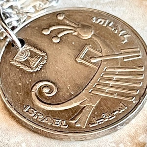 Israel Coin Necklace 10 Shekel Pendant Jewish Israelite Hanukkah Menorah Handmade Jewelry Gift Friend Charm For Him Her World Coin Collector