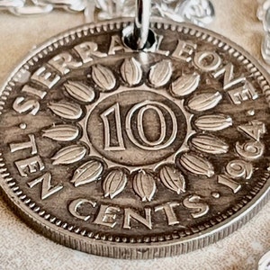 Sierra Leone Münzanhänger Afrikanische 10 Cent Persönliche Halskette Vintage handgemachter Schmuck Geschenk Freund Charm für Ihn Ihr Weltmünzsammler