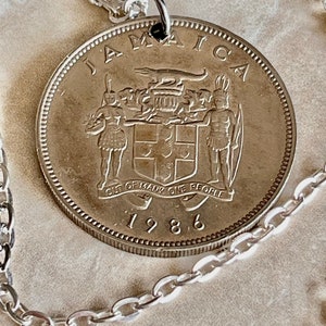 Jamaica 25 Cents Coin Charm Pendant Necklace, Doctor Bird Jamaican Heritage Jewelry, Caribbean Gift Caribbean Keepsake bild 5