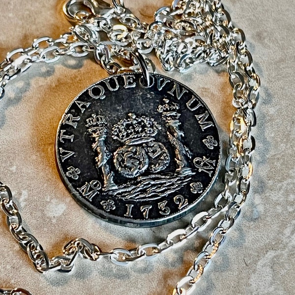 Spanish Silver Piece of Eight, Replica Doubloon Coin Necklace, Pendant, Token, Not Real Silver, Pirate Treasure, - Coin Enthusiast - Fashion