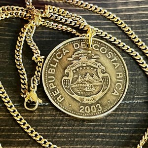 Costa Rica 100 Coin Pendant Necklace 100 Colones B.C.C.R. Custom Made Rare coins - Coin Enthusiast Fashion Accessory