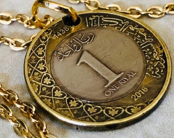 Arabie saoudite pièce de monnaie collier 1 riyal pièce pendentif personnel ancien vintage bijoux faits main cadeau ami charme pour lui son monde collectionneur