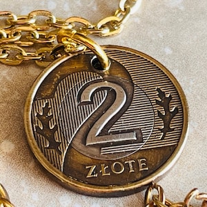 Poland Pendant Necklace 2 Zlote Polish Handmade Personal Jewelry Ring Gift For Friend Coin Ring Gift For Him Her World Coin Collector