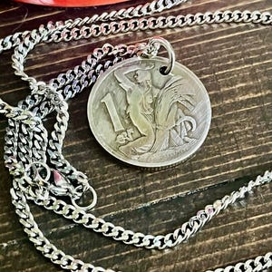 Czechoslovakia Coin Necklace – 1 Koruna Pendant – Vintage Czech Jewelry – Handmade Gift for Friend – Historical Coin Charm
