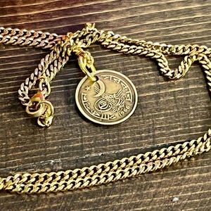 Pakistan Coin Necklace Crescent Star Urdu Script Vintage Pendant Islamic Jewelry Handmade Gift Collector Charm