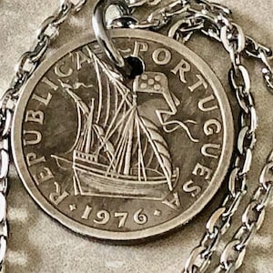 Portugal Necklace Coin Chain Portuguese 250 Handmade Personal Jewelry Ring Gift For Friend Coin Ring Gift For Him Her World Coin Collector