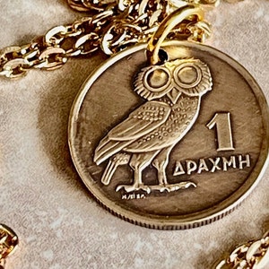 Greece Coin Necklace 1 Apaxmh Owl Greek Pendant Personal Old Vintage Handmade Jewelry Gift Friend Charm For Him Her World Coin Collector