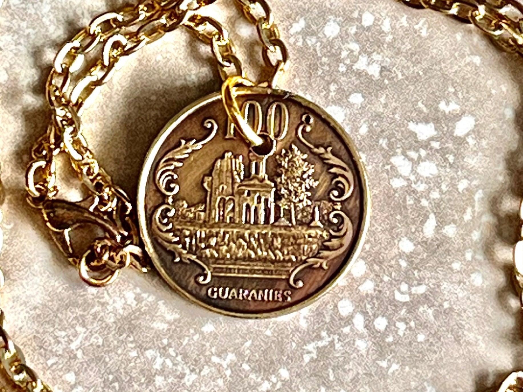 Paraguay Coin Necklace Pendant 100 Pesos Personal Handmade Jewelry Gift Friend Charm for Him Her World Coin Collector Etsy Ireland