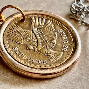 Chile 1965 Münze Anhänger Halskette Chillan 10 Centesimos Persönliche Vintage Handmade Schmuck Geschenk Freund Charme für Ihn Her World Münzensammler