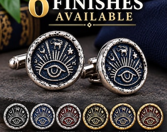 All Seeing Eye Cufflinks, Celestial Eye Cuff Links, Mystical Jewelry, Symbolic Gift
