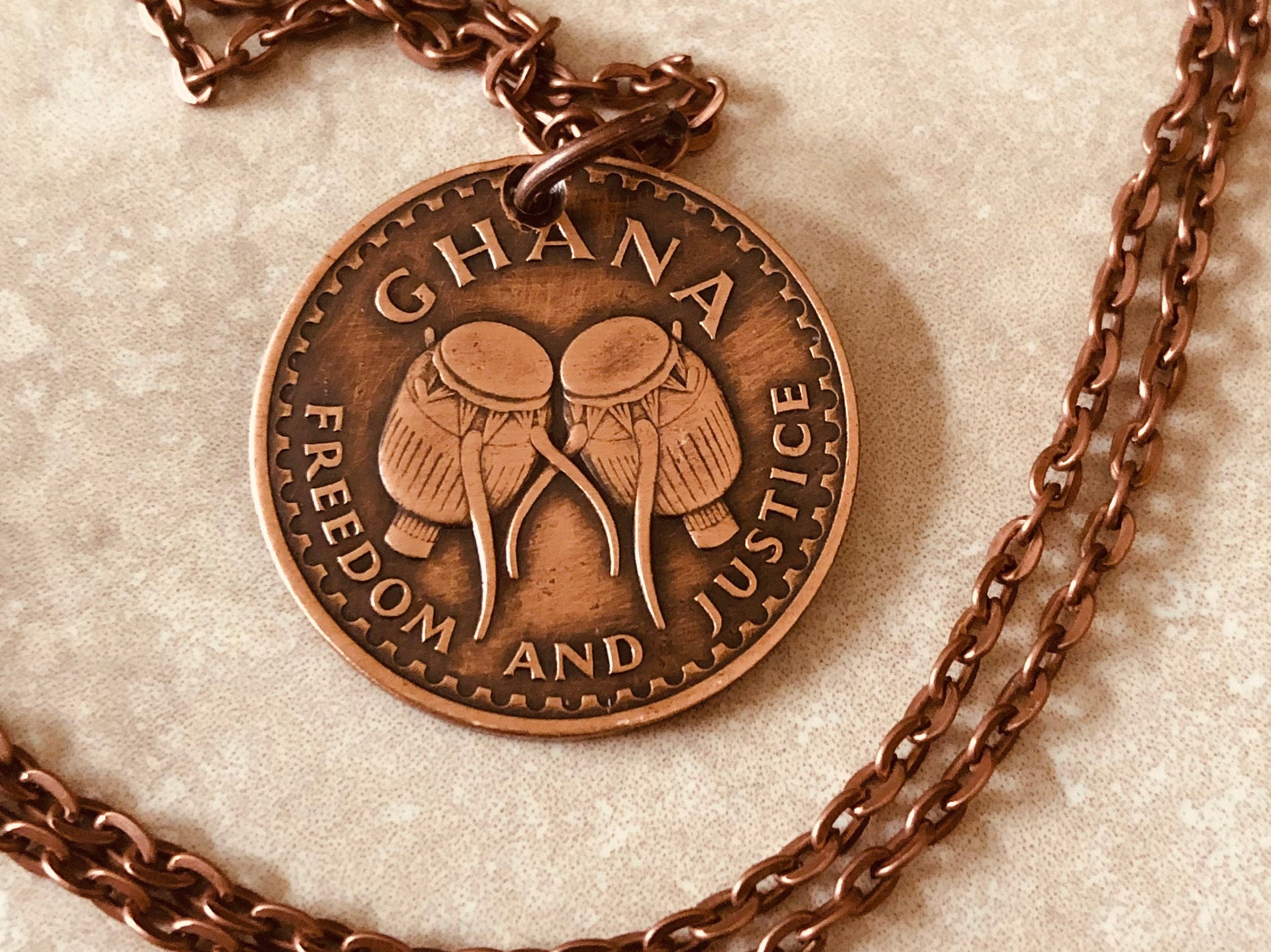 Ghana Coin Pendant – Pesewa Necklace | Handmade Ghanaian Jewelry | Vintage African Coin Charm | Custom Gift for Him or Her