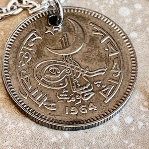 Pakistan Coin Pendant Pakistani 50 PAISA Personal Necklace Old Vintage Handmade Jewelry Gift Friend Charm For Him Her World Coin Collector