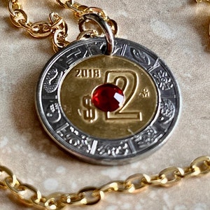 Mexico munt hanger Mexicaanse 2 dollar ketting op maat gemaakte munt charme cadeau voor vriend charme cadeau voor hem, haar, muntenverzamelaar, wereldmunten