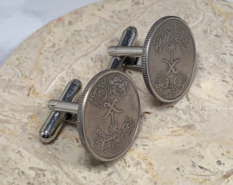 Asia Coin Cufflinks Asian Custom Made Rare Coins Vintage Handmade Jewelry Gift Friend Charm For Him Her World Coin Collector