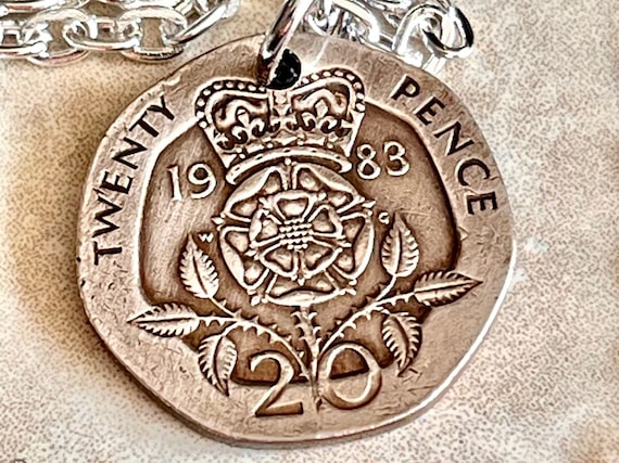 United Kingdom Coin Pendant 20 Pence Coin Necklace Britain Gift For Friend Coin Charm Gift For Him, Her, Coin Collector, World Coins