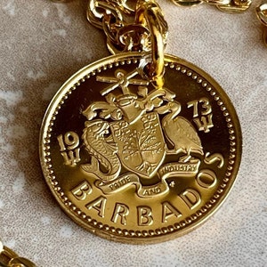 Barbados hanger bewijs set 5 cent vuurtoren ketting, op maat gemaakte charme cadeau voor vriend munt bedel cadeau voor hem muntenverzamelaar wereldmunten