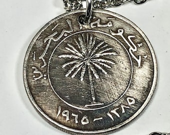 Bahrain Coin Necklace – Vintage Pendant Handmade | Middle Eastern Coin Jewelry | Custom Gift for Him or Her | Gulf Arab Charm
