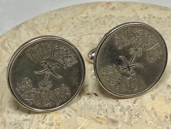 Paire De Boutons De Manchette Asiatiques En Argent Massif - Occasion - Style Vintage