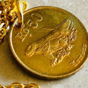 Indonesia Coin 50 Rupiah Necklace Coin Komodo Dragon Pendant Vintage Custom Made Rare coins - Coin Enthusiast Fashion Accessory