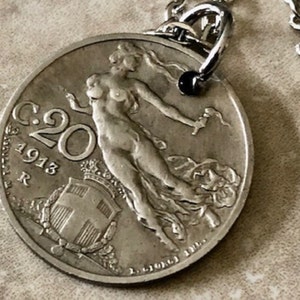 Italien 20 Lira Münze Anhänger - Vintage Italienische Halskette Handmade | Kundenspezifisches Schmuck-Geschenk für Sie und Ihn | Italienischer Charme der alten Welt
