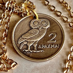 Greece Coin Pendant Greek 2 Apaxmh Necklace Jewelry Custom Charm Gift For Friend Coin Charm Gift For Him Her, World Coins Collector