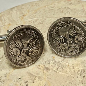 Boutons de manchette pièce de monnaie Australie échidné australien 5 cents bijoux faits main vintage cadeau breloque pour ami pour lui son monde collectionneur