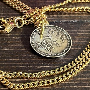 Republic of Georgia 50 Tetri Coin Necklace | Vintage Handmade Jewelry | Gift for Him or Her | Old Georgian Coin Pendant World Coin Collector