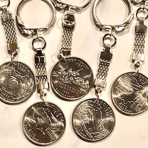 Keychain State Quarter United States America USA Coin Custom Made Rare Coins - Coin Enthusiast - Handmade   - Choose Your State