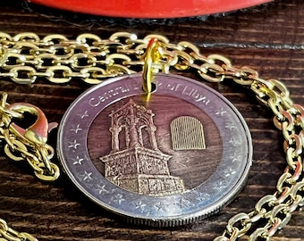 Libya Coin Pendant Libyan Half Piastres Necklace Hand Custom Made Charm Gift For Friend Coin Charm Gift For Him, Coin Collector, World Coins