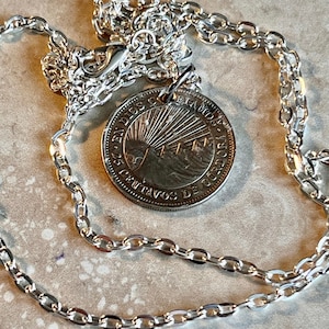 Nicaragua Coin Necklace – 25 Centavos Pendant Handmade | Vintage Nicaraguan Jewelry | Custom Charm Gift for Him or Her
