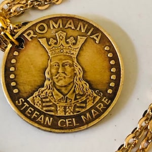 Romania 20 LEI Coin Necklace Handmade Romanian Pendant Vintage Jewelry Custom Charm Gift for Her Him Eastern European Collector