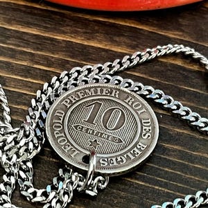 Belgium Coin Necklace – Leopold 10 Centimes Pendant | Vintage Belgian Jewelry | Handmade Royal Coin Gift | Custom Charm for Him or Her