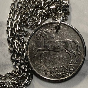 Norway Coin Necklace – 1 Krone Pendant Handmade | Vintage Norwegian Jewelry | Custom Nordic Gift for Him or Her | Viking Coin Charm