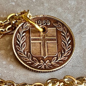 Iceland Coin Necklace – 50 Aurar Pendant | Vintage Icelandic Jewelry | Handmade Nordic Gift for Him or Her | Custom Iceland Charm