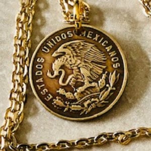 Mexico Coin Pendant – Cinco Centavos Necklace | Vintage Mexican Jewelry | Handmade Coin Charm | Custom Gift for Him or Her