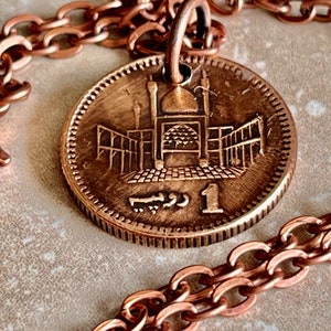 Pakistan Coin Pendant – 1 Rupee Necklace – Vintage Pakistani Coin Jewelry – Handmade Gift for Him Her – World Coin Collector Charm