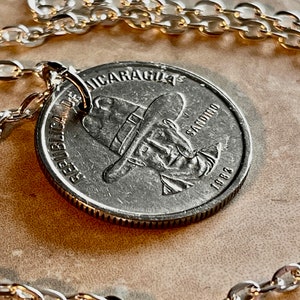 Nicaragua 50 Nicaraguan Centavos Coin Necklace Pendant Personal Vintage Handmade Jewelry Gift Friend Charm For Him Her World Coin Collector