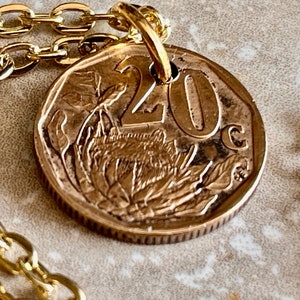 África do sul moeda pingente africano 20 centavos colar pessoal antigo vintage artesanal jóias presente amigo charme para ele seu colecionador de moedas do mundo