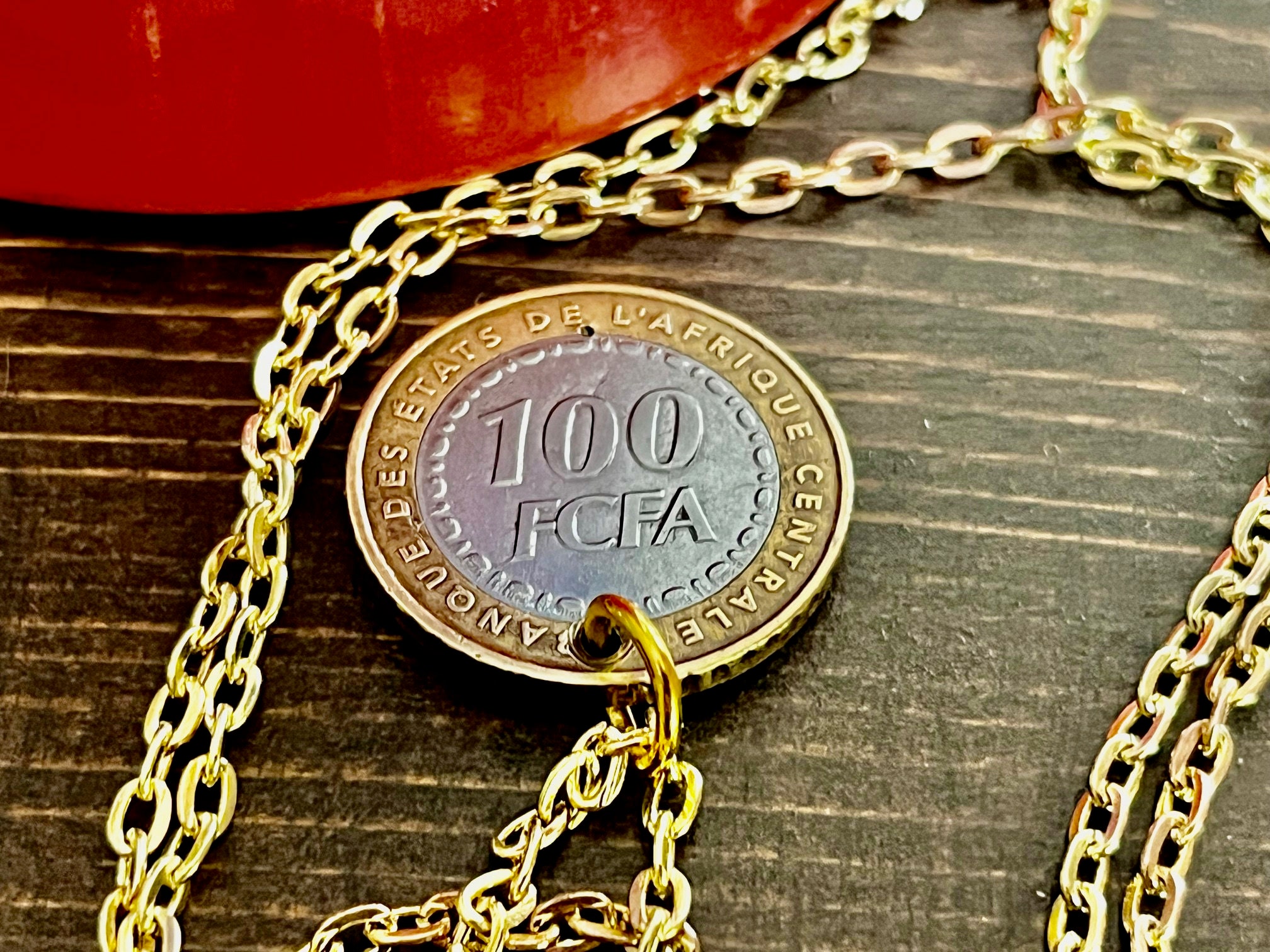 Central African Republic 100 FCFA Coin Pendant Charm Necklace Vintage ...