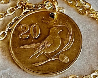 Chypre, pièce de monnaie, collier, 20 kibris, oiseau, pièce de monnaie, pendentif, fait main, cadeau pour un ami, pièce de monnaie, cadeau pour lui, pièces de collection, pièces du monde
