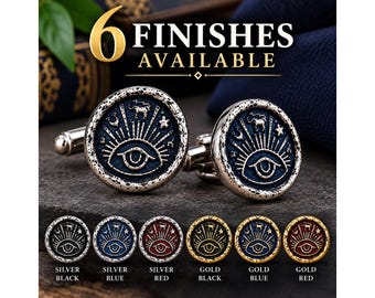 All Seeing Eye Cufflinks, Celestial Eye Cuff Links, Mystical Jewelry, Symbolic Gift