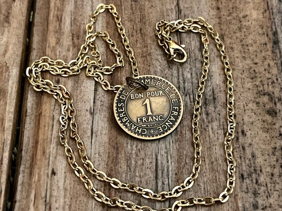 Collier Avec Pièce 1 Franc En Argent - Occasion, Pièce Historique Pour Un Bijou Unique Et Vintage