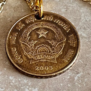 Vietnam 5000 Dong Coin Necklace • Vintage Vietnamese Pendant • Handmade Currency Jewelry • Unique Gift for Collectors & Travelers