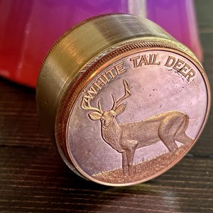 Boîte à pilules américaine - Cerf de Virginie et aigle vintage - Boîte à priser - Cadeau pour homme - Bijoux souvenir américain