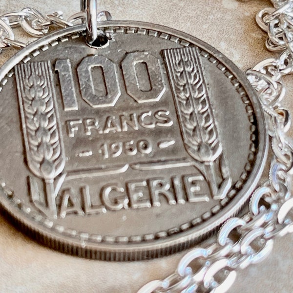 France Coin Necklace French 100 Franc Liberte Egalite Fraternite Personal Pendant Jewelry Gift Friend Charm For Him Her World Coin Collector