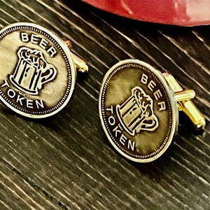 Bier Manchetknopen voor feest Handgemaakte sieraden Manchetknopen Cadeau Vriend Bedel Voor Hem Her World Coin Collector