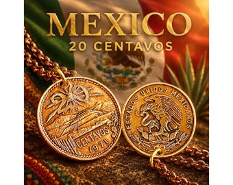 大型メキシコペソ硬貨のレプリカコインペンダント（馬、蛇、鷲、女性